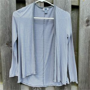 Lightweight Cardigan Striped Grey white Open front Soft comfy neutral si…